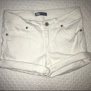 White Levi Jean Shorts